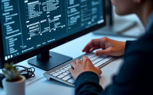 デザイナーの画面に表示されたモバイルアプリケーションのワイヤーフレームとユーザーフロー。